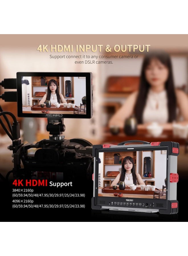فيل وورلد شاشة مراقبة ميدانية لكاميرات DSLR FEELWORLD P6X مقاس 5.5 بوصة بهيكل من الألمنيوم وسطوع عالٍ 1000 شمعة، مزودة بشاشة لمس، وتصميم محمول، ودعم خاصية شكل الموجة (Waveform) وHDR، مع إدخال وإخراج HDMI بدقة 4K، ودعم إخراج 3D LUT، بوزن 249 جرام. - Image 4